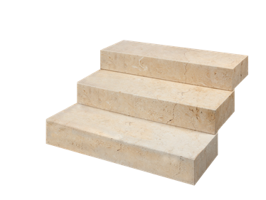 Blockstufen Kalkstein Cremona freigestellt