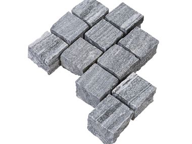 Pflastersteine Gneis Urban Grey Line freigestellt