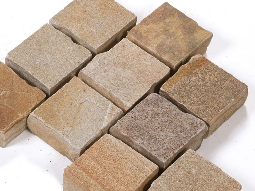 Pflastersteine Quarzit Irish Gold Detail