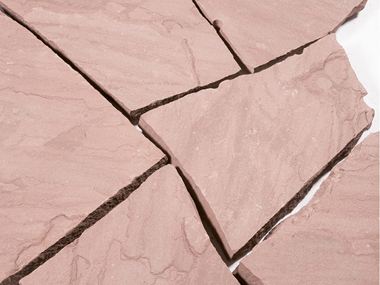 Polygonalplatten Weser Sandstein in dunklen Rottönen Polygonalplatten Sandstein Weser Sandstein Rot