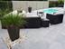 Blaustein-Platten Azur, Terrasse mit Sitzecke und Pool