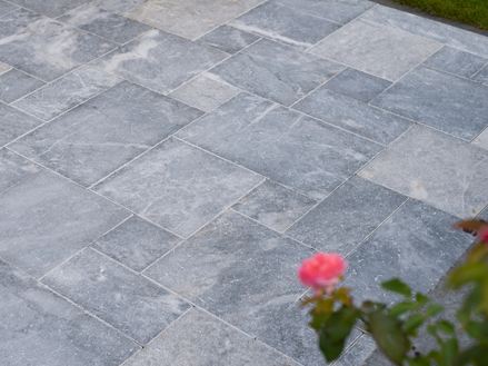 Rose ragt auf Marmorterrasse Afyon Grey