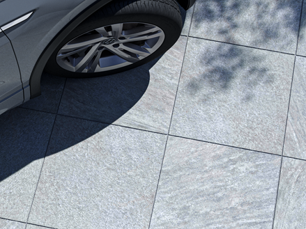 Feinsteinzeugplatten Steinoptik Classic_Grey_Galerie 1 Anschnitt Auto