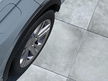 Draufsicht Betonoptikplatten Ombra 3cm mit Anschnitt Auto