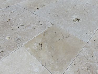 Nahaufnahme Ivory Cream Terrassenplatten