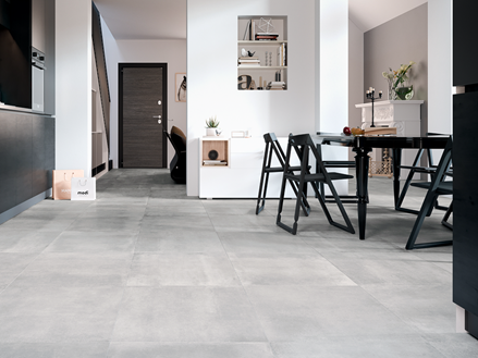 Küche mit Betonoptik-Fliesen Pure Clay