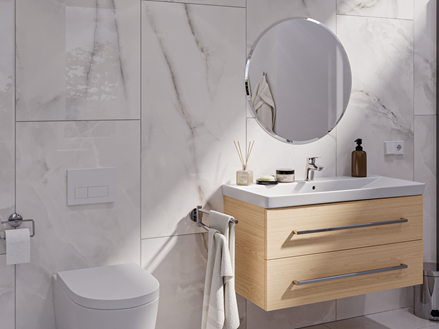 Marmoroptik Perla Crema Waschtisch WC