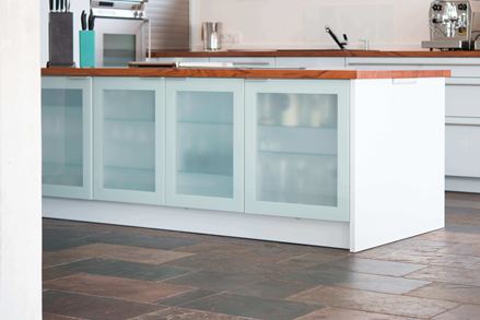 Schiefer-Fliesen Peacock in einer Küche mit Kochinsel