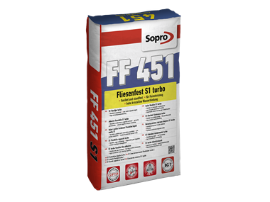 Ein Sack Flexkleber grau für die Verlegung von Fliesen