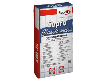 Ein Sack Flexkleber weiß