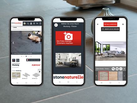 Schiefer mit drei Handys