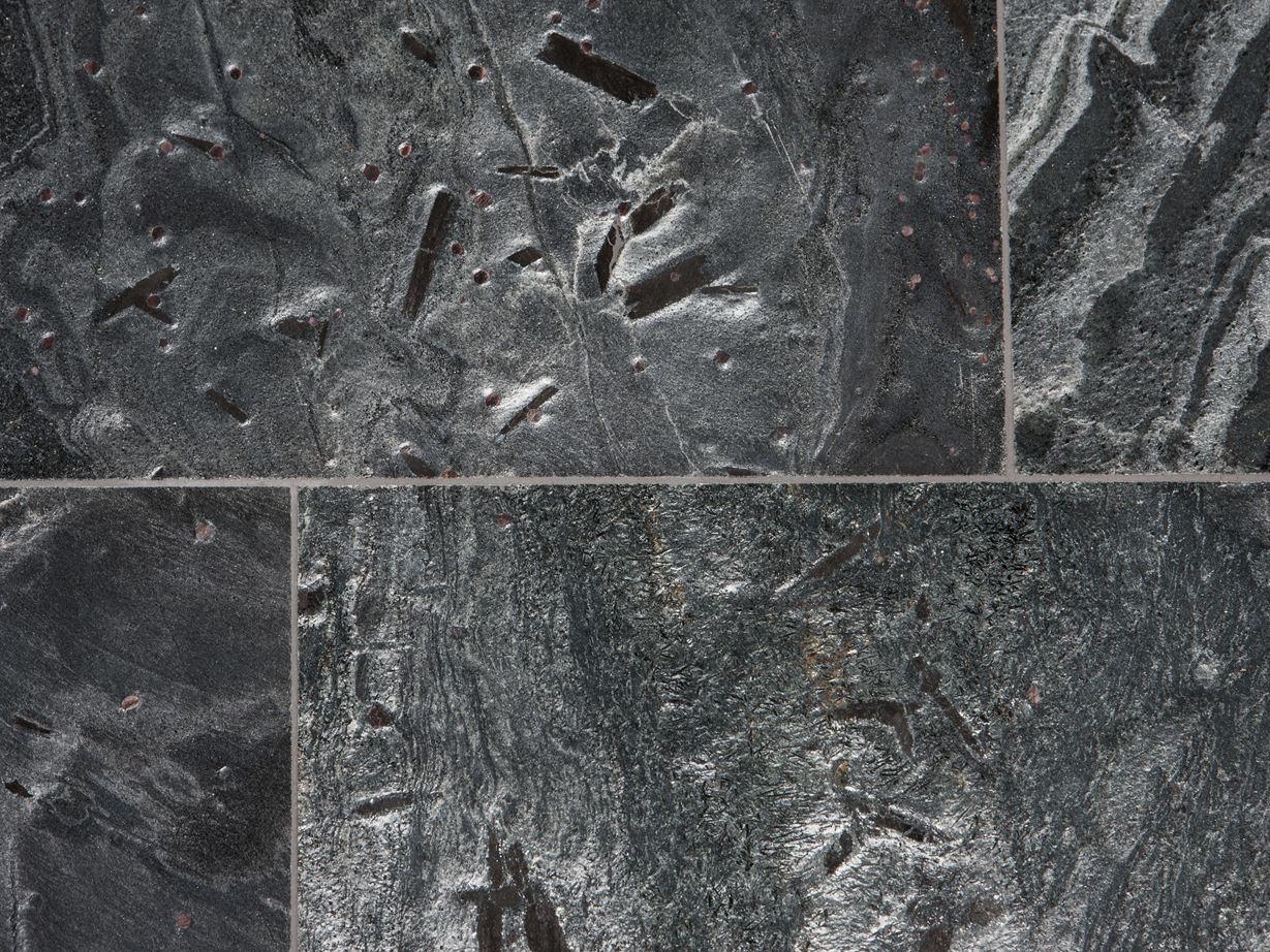 Quarzit-Fliesen Silver Grey, Nahaufnahme Fugen
